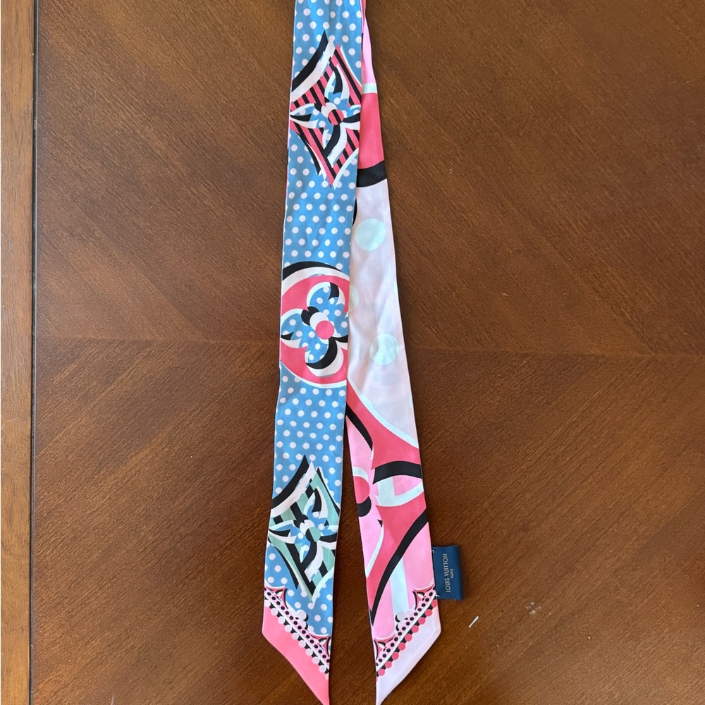 Louis Vuitton Pink and Blue Silk Bandeau